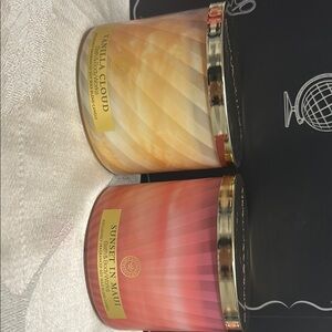 Bath and body works Candle Cream and Orange Accents Candle Set